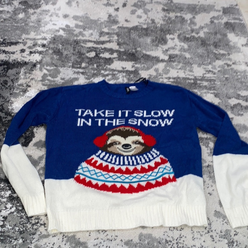 H&M Divided Sloth Ugly Christmas Sweater